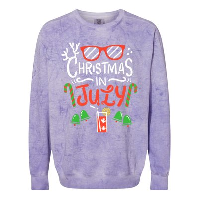 Christmas In July Summer Beach Vacation Colorblast Crewneck Sweatshirt