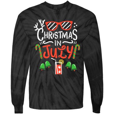 Christmas In July Summer Beach Vacation Tie-Dye Long Sleeve Shirt