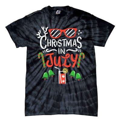 Christmas In July Summer Beach Vacation Tie-Dye T-Shirt