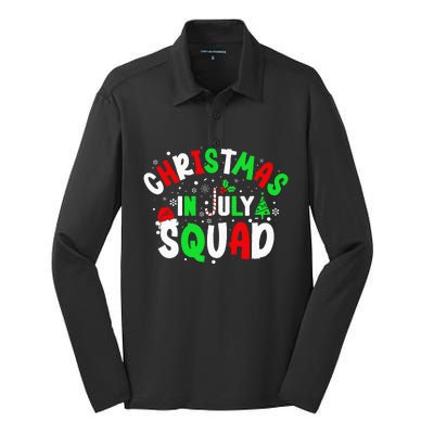 Christmas In July Squad Funny Christma Summer Silk Touch Performance Long Sleeve Polo