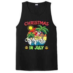 Christmas In July Funny Santa Surfing Summer Beach Vacation PosiCharge Competitor Tank