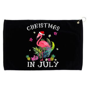 Christmas In July S For Wo Pink Flamingo Grommeted Golf Towel