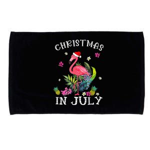 Christmas In July S For Wo Pink Flamingo Microfiber Hand Towel