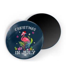 Christmas In July S For Wo Pink Flamingo Magnet