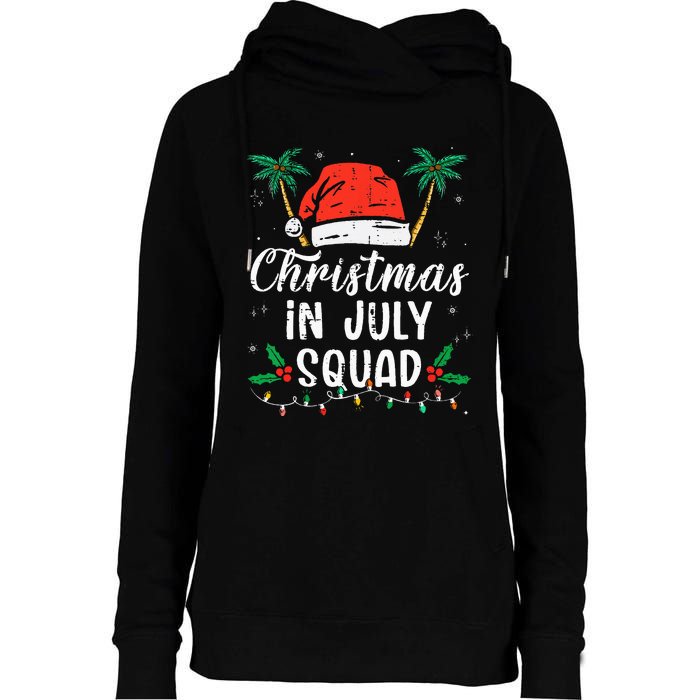 Christmas In July Squad Funny Summer Xmas Womens Funnel Neck Pullover Hood