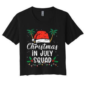 Christmas In July Squad Funny Summer Xmas Women's Crop Top Tee