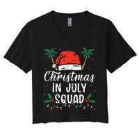 Christmas In July Squad Funny Summer Xmas Women's Crop Top Tee