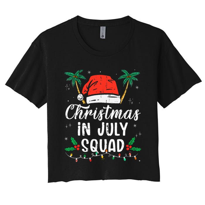 Christmas In July Squad Funny Summer Xmas Women's Crop Top Tee