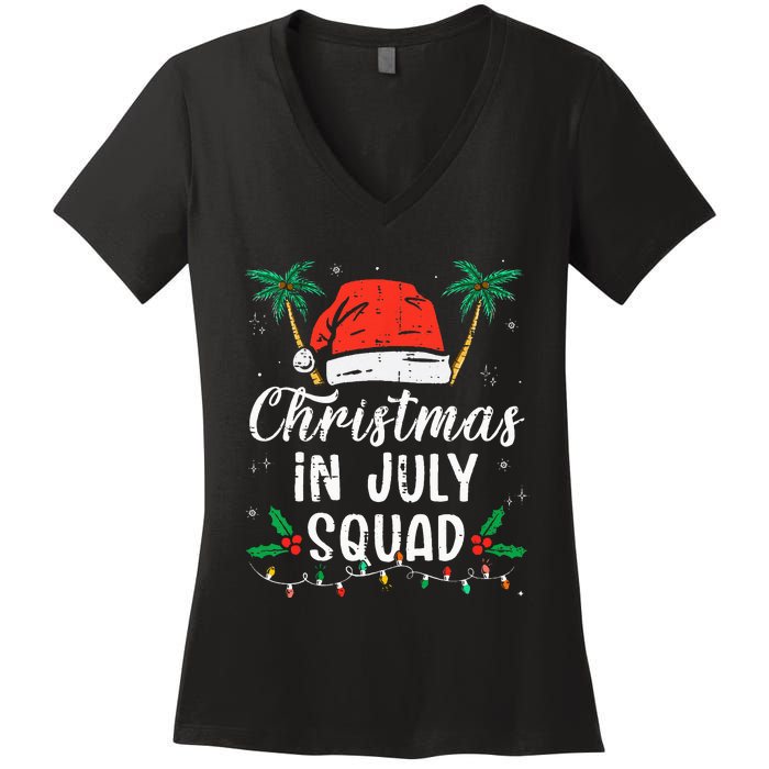 Christmas In July Squad Funny Summer Xmas Women's V-Neck T-Shirt