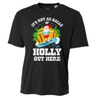 Christmas In July ItS Hot Out Here Beach Summer Santa Cooling Performance Crew T-Shirt