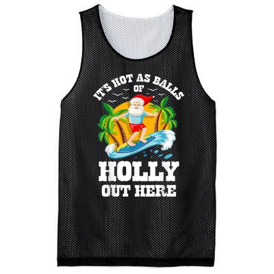 Christmas In July ItS Hot Out Here Beach Summer Santa Mesh Reversible Basketball Jersey Tank