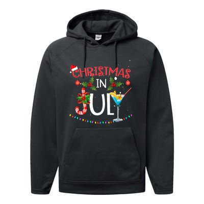 Christmas In July Summer Beach Vacation Performance Fleece Hoodie