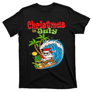 Christmas In July Santa Hawaiian Summer Surf Surfing Surfer T-Shirt