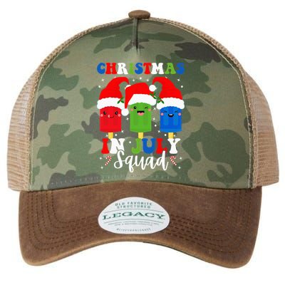 Christmas In July Squad Santa Hats Popsicles Xmas Vibes Legacy Tie Dye Trucker Hat