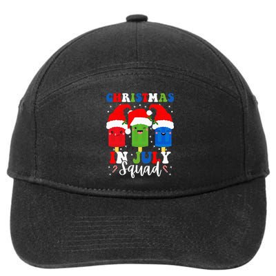 Christmas In July Squad Santa Hats Popsicles Xmas Vibes 7-Panel Snapback Hat