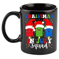 Christmas In July Squad Santa Hats Popsicles Xmas Vibes 11oz C Handle Ceramic Mug