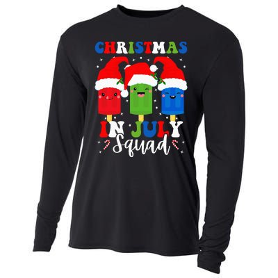 Christmas In July Squad Santa Hats Popsicles Xmas Vibes Cooling Performance Long Sleeve Crew