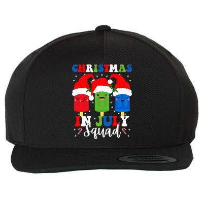 Christmas In July Squad Santa Hats Popsicles Xmas Vibes Wool Snapback Cap