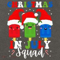 Christmas In July Squad Santa Hats Popsicles Xmas Vibes Cotton Canvas Backpack
