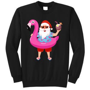 Christmas In July Santa Hawaii Sunglasses Flamingo Gifts Sweatshirt