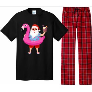 Christmas In July Santa Hawaii Sunglasses Flamingo Gifts Pajama Set