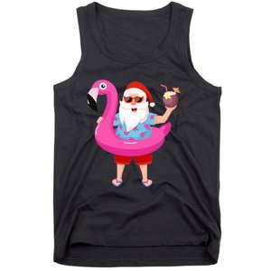 Christmas In July Santa Hawaii Sunglasses Flamingo Gifts Tank Top