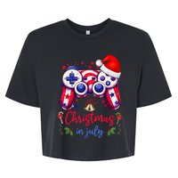 Christmas In July Funny Game Controller Lovers Men Women Bella+Canvas Jersey Crop Tee