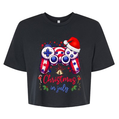 Christmas In July Funny Game Controller Lovers Men Women Bella+Canvas Jersey Crop Tee