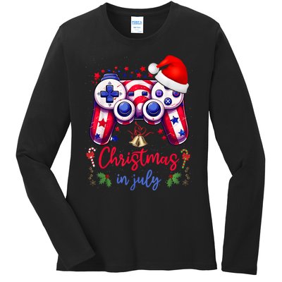 Christmas In July Funny Game Controller Lovers Men Women Ladies Long Sleeve Shirt