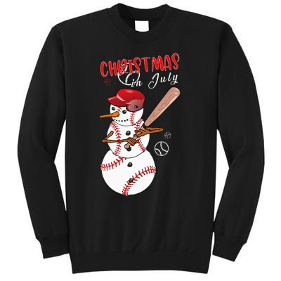 Christmas in july For Baseball Fan Snowman Snowman Baseball Sweatshirt