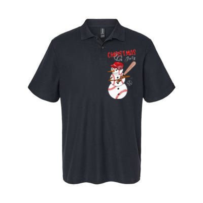 Christmas in july For Baseball Fan Snowman Snowman Baseball Softstyle Adult Sport Polo