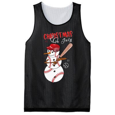 Christmas in july For Baseball Fan Snowman Snowman Baseball Mesh Reversible Basketball Jersey Tank