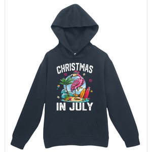 Christmas In July Funny Tropical Flamingo Hawaii Summer Xmas Urban Pullover Hoodie