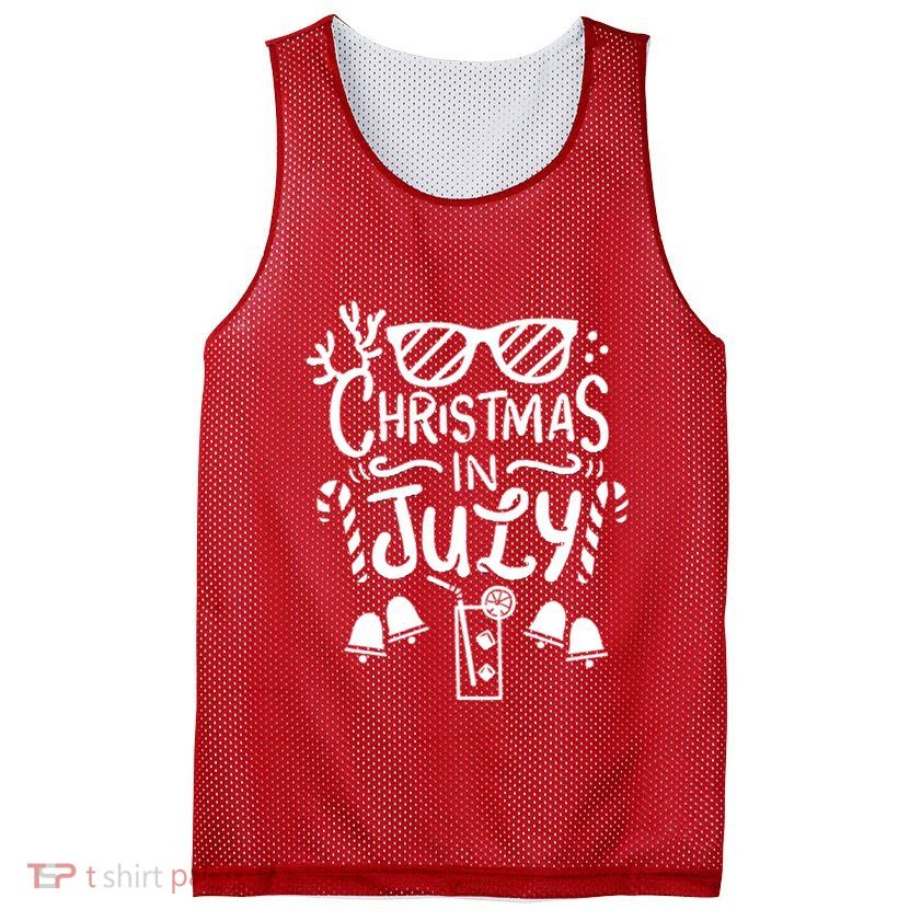Christmas In July Apron Mesh Reversible Basketball Jersey Tank