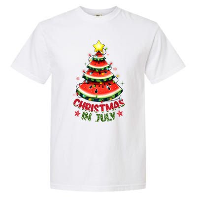 Christmas In July Watermelon Xmas Tree Garment-Dyed Heavyweight T-Shirt