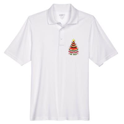 Christmas In July Watermelon Xmas Tree Men's Origin Performance Pique Polo