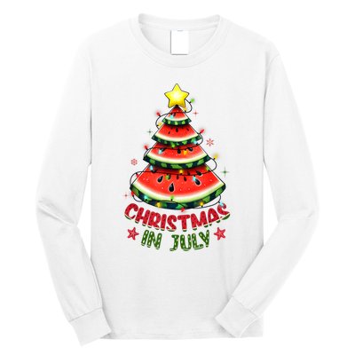 Christmas In July Watermelon Xmas Tree Long Sleeve Shirt