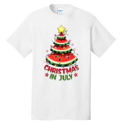 Christmas In July Watermelon Xmas Tree Tall T-Shirt