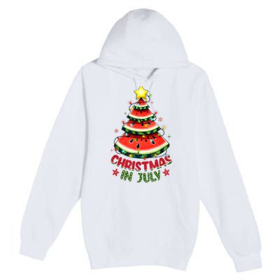 Christmas In July Watermelon Xmas Tree Premium Pullover Hoodie