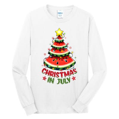 Christmas In July Watermelon Xmas Tree Tall Long Sleeve T-Shirt