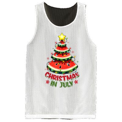 Christmas In July Watermelon Xmas Tree Mesh Reversible Basketball Jersey Tank