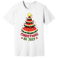 Christmas In July Watermelon Xmas Tree Premium T-Shirt