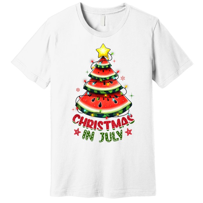 Christmas In July Watermelon Xmas Tree Premium T-Shirt