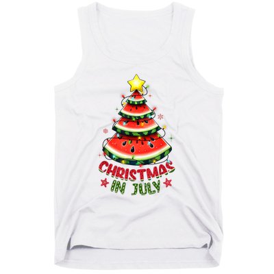 Christmas In July Watermelon Xmas Tree Tank Top