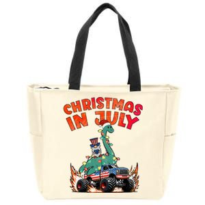 Christmas In July Monster Truck Loch Ness Monster Lawn Gnome Zip Tote Bag