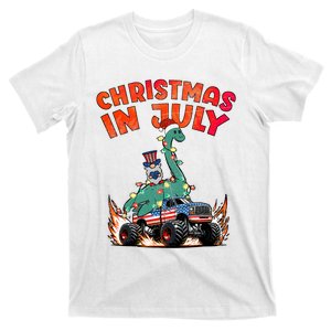 Christmas In July Monster Truck Loch Ness Monster Lawn Gnome T-Shirt