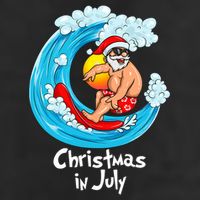 Christmas In July Santa Hawaiian Surfing Summer Xmas 7 Panel Mesh Trucker Snapback Hat