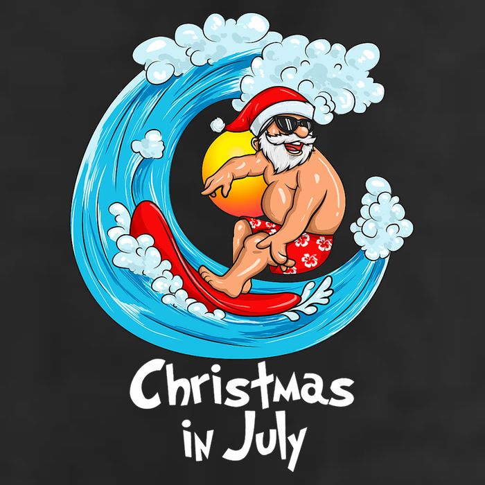 Christmas In July Santa Hawaiian Surfing Summer Xmas 7 Panel Mesh Trucker Snapback Hat