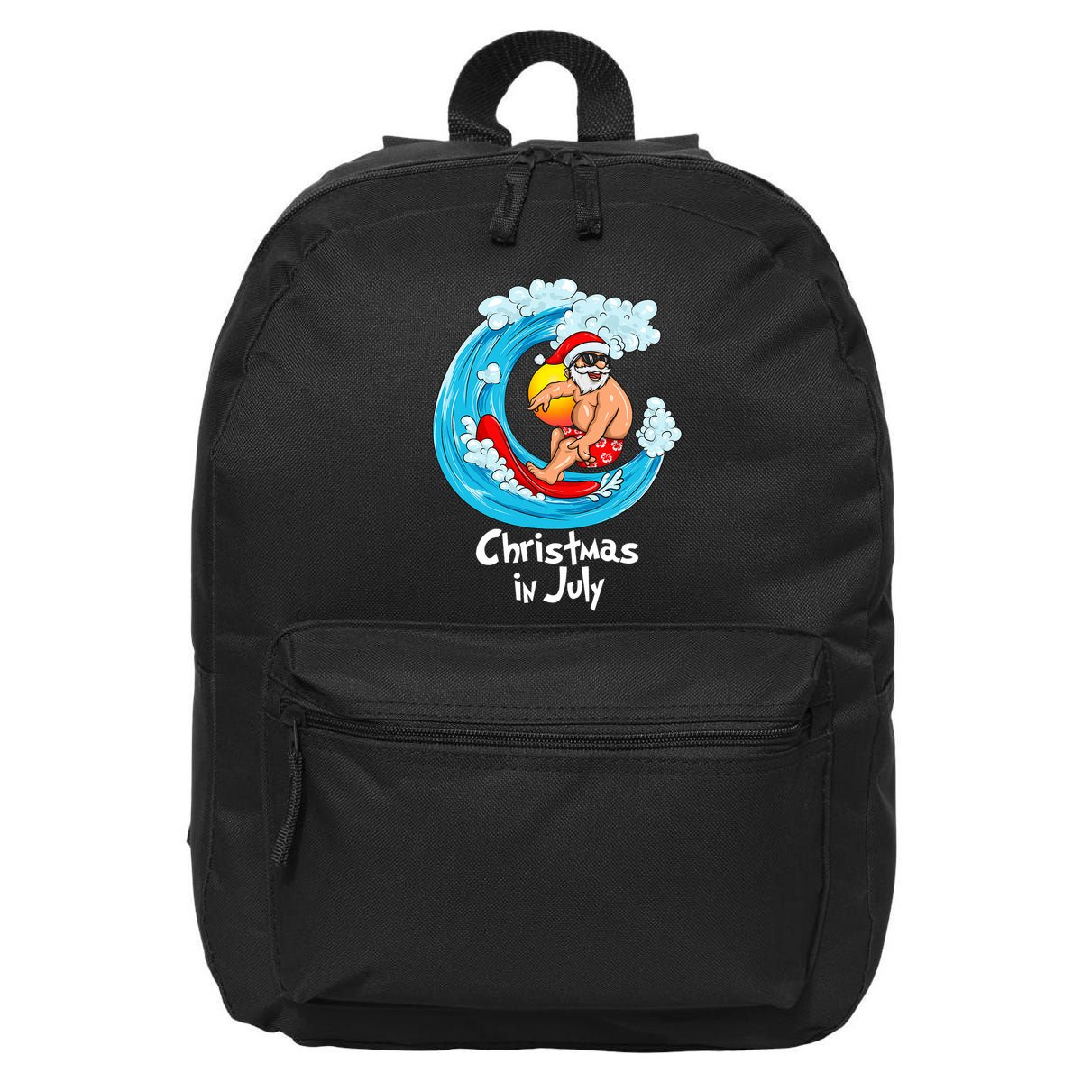Christmas In July Santa Hawaiian Surfing Summer Xmas 16 in Basic Backpack