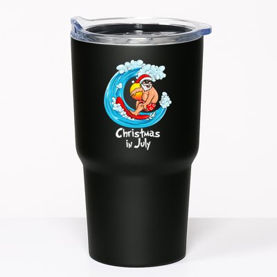 Christmas In July Santa Hawaiian Surfing Summer Xmas Tumbler